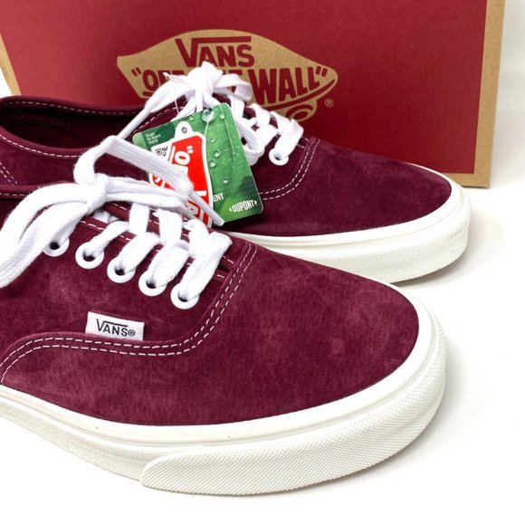 VANS Womens Size VN0A5HZS9G8 Authentic Pig Suede Pomegranate Red Low Top Sneaker - Picture 5 of 10